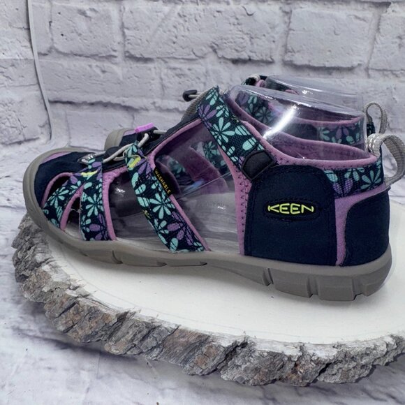 Keen Seacamp CNX Girls Lilac Sky Blue/Purple Floral Water Sandals Size 5 - Picture 5 of 12